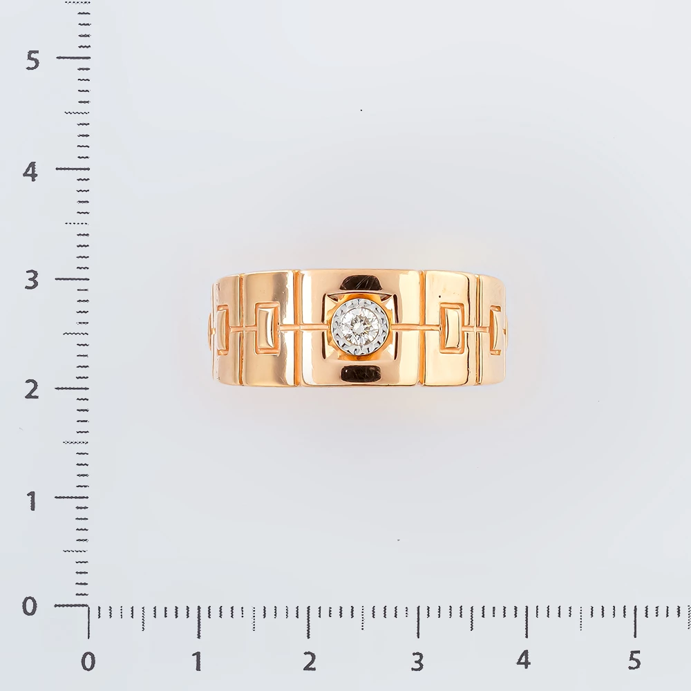 Кольцо с бриллиантом из красного золота 585 пробы