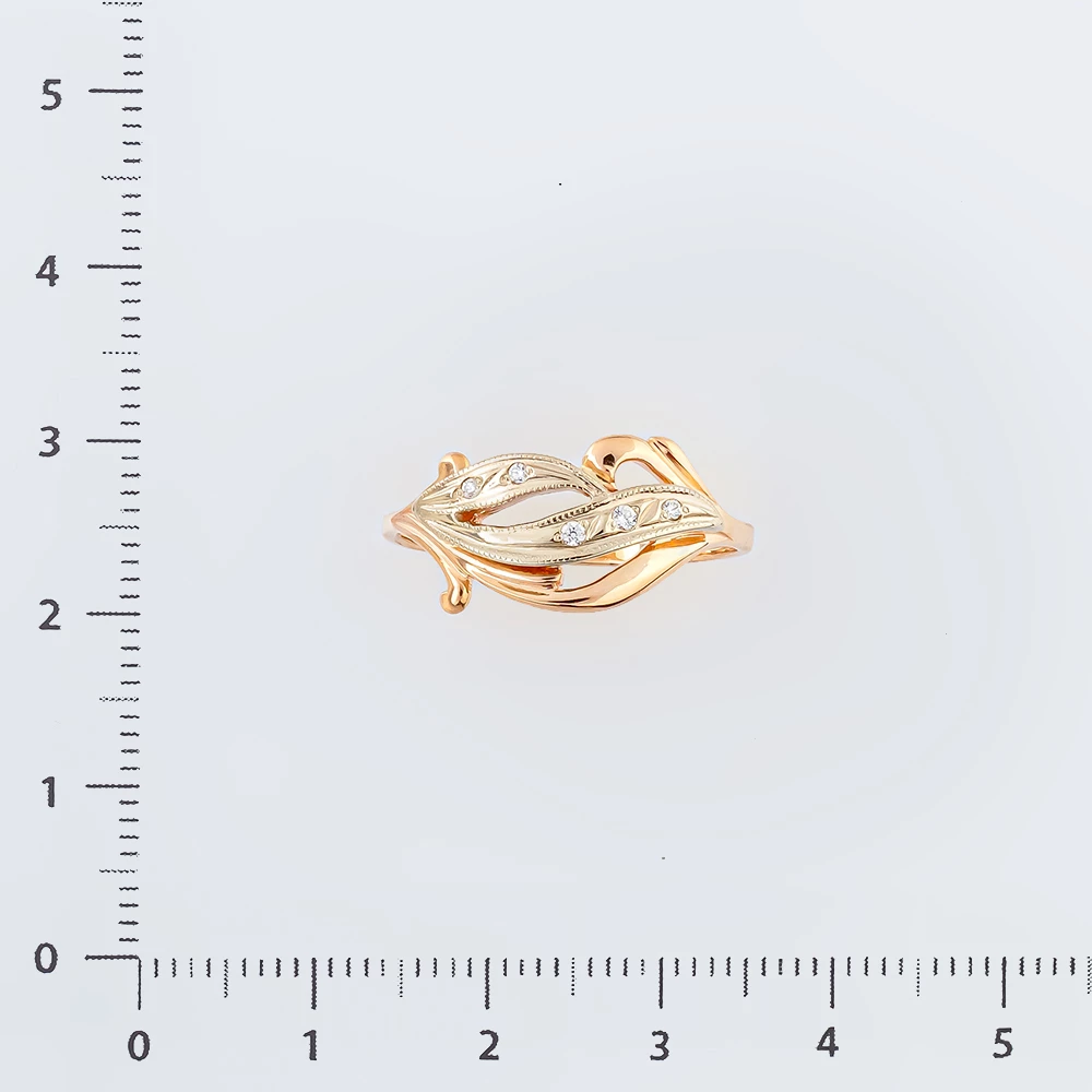 Кольцо с фианитом из красного золота 585 пробы Кольцо с фианитом из красного золота 585 пробы