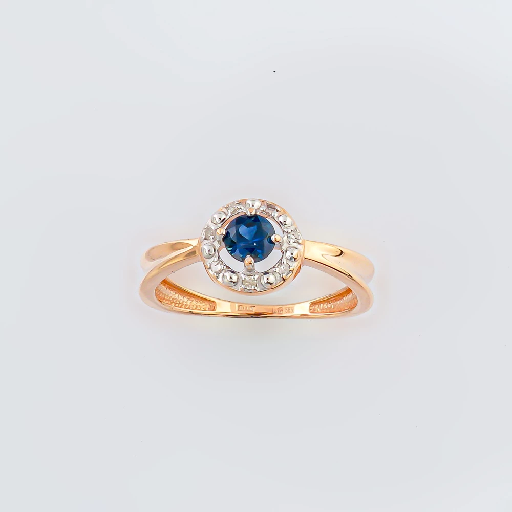 Кольцо с сапфиром из красного золота 585 пробы Кольцо с сапфиром из красного золота 585 пробы