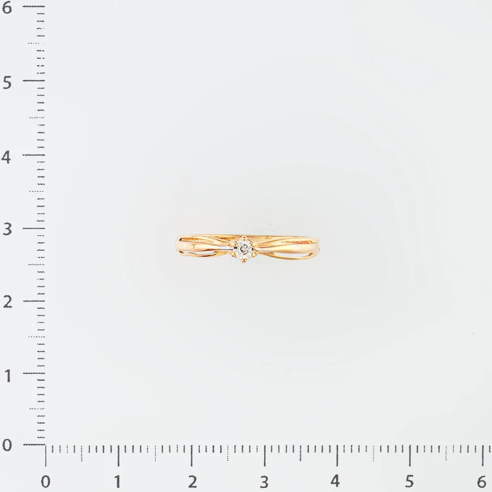 Кольцо с бриллиантом из красного золота 585 пробы