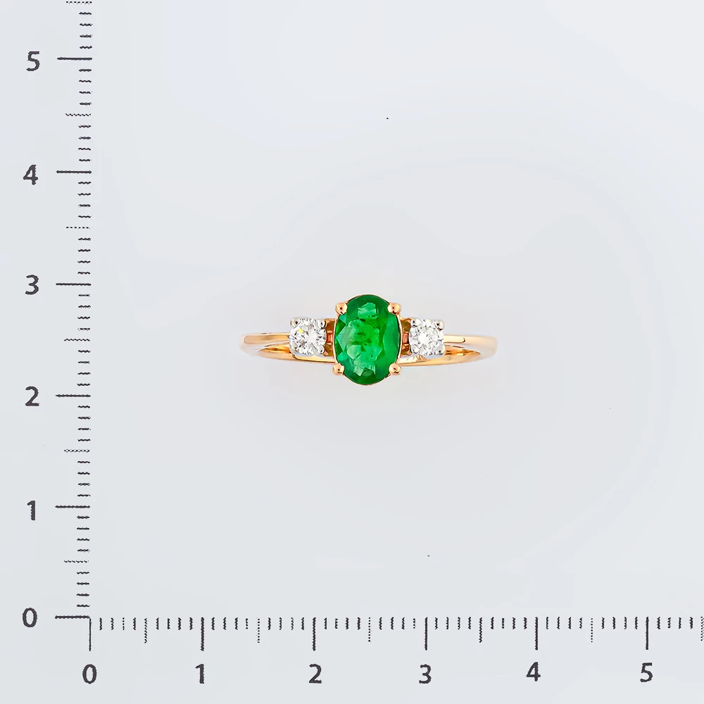 Кольцо с изумрудом из красного золота 585 пробы 2