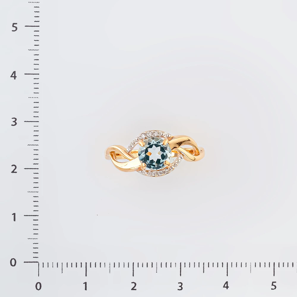 Кольцо с топазом из красного золота 585 пробы