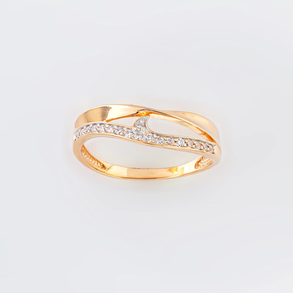 Кольцо с фианитом из красного золота 585 пробы Кольцо с фианитом из красного золота 585 пробы