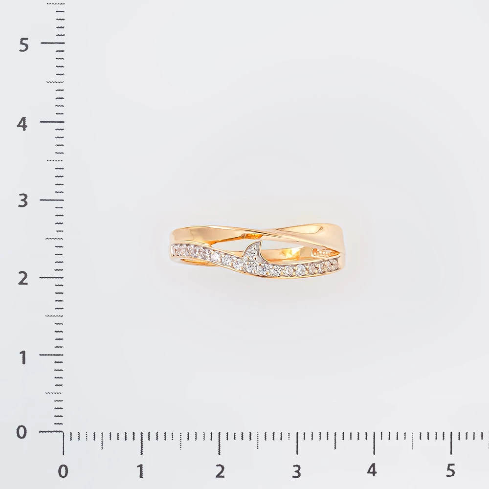 Кольцо с фианитом из красного золота 585 пробы Кольцо с фианитом из красного золота 585 пробы