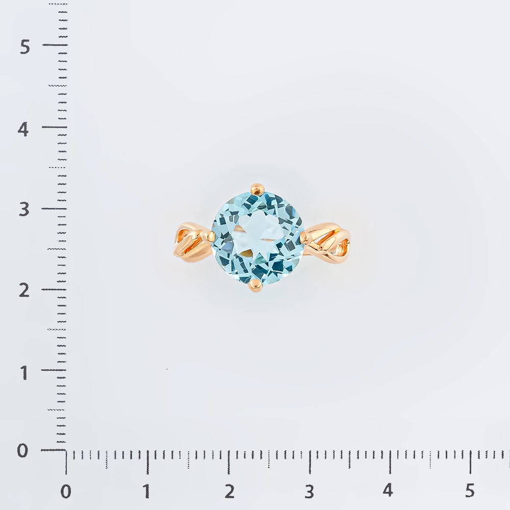 Кольцо с топазом из красного золота 585 пробы