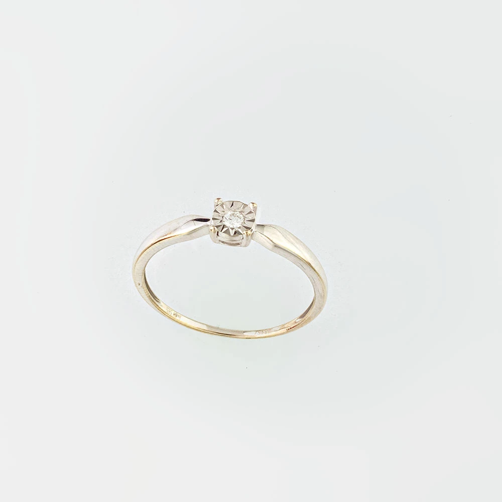 Кольцо с бриллиантом из белого золота 585 пробы 1 Кольцо с бриллиантом из белого золота 585 пробы 1