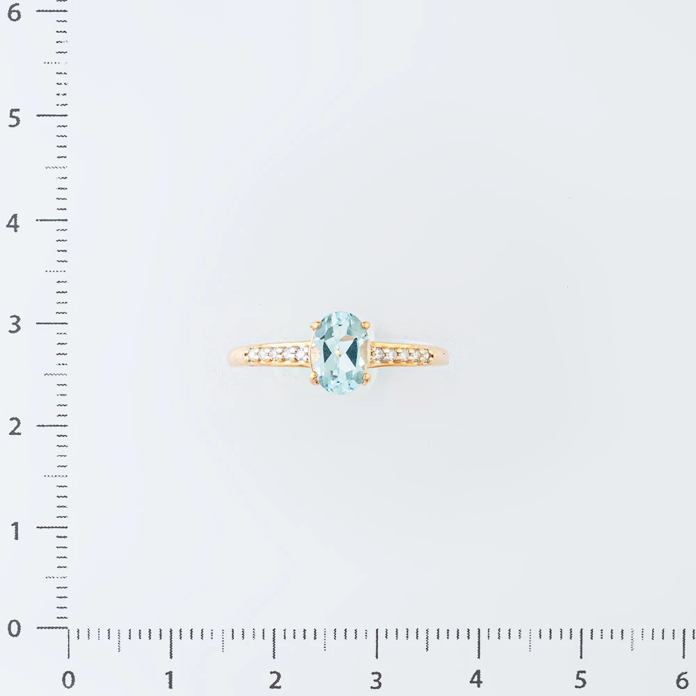 Кольцо с топазом из красного золота 585 пробы 2