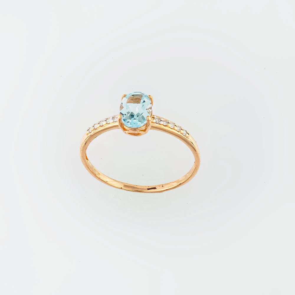 Кольцо с топазом из красного золота 585 пробы 1