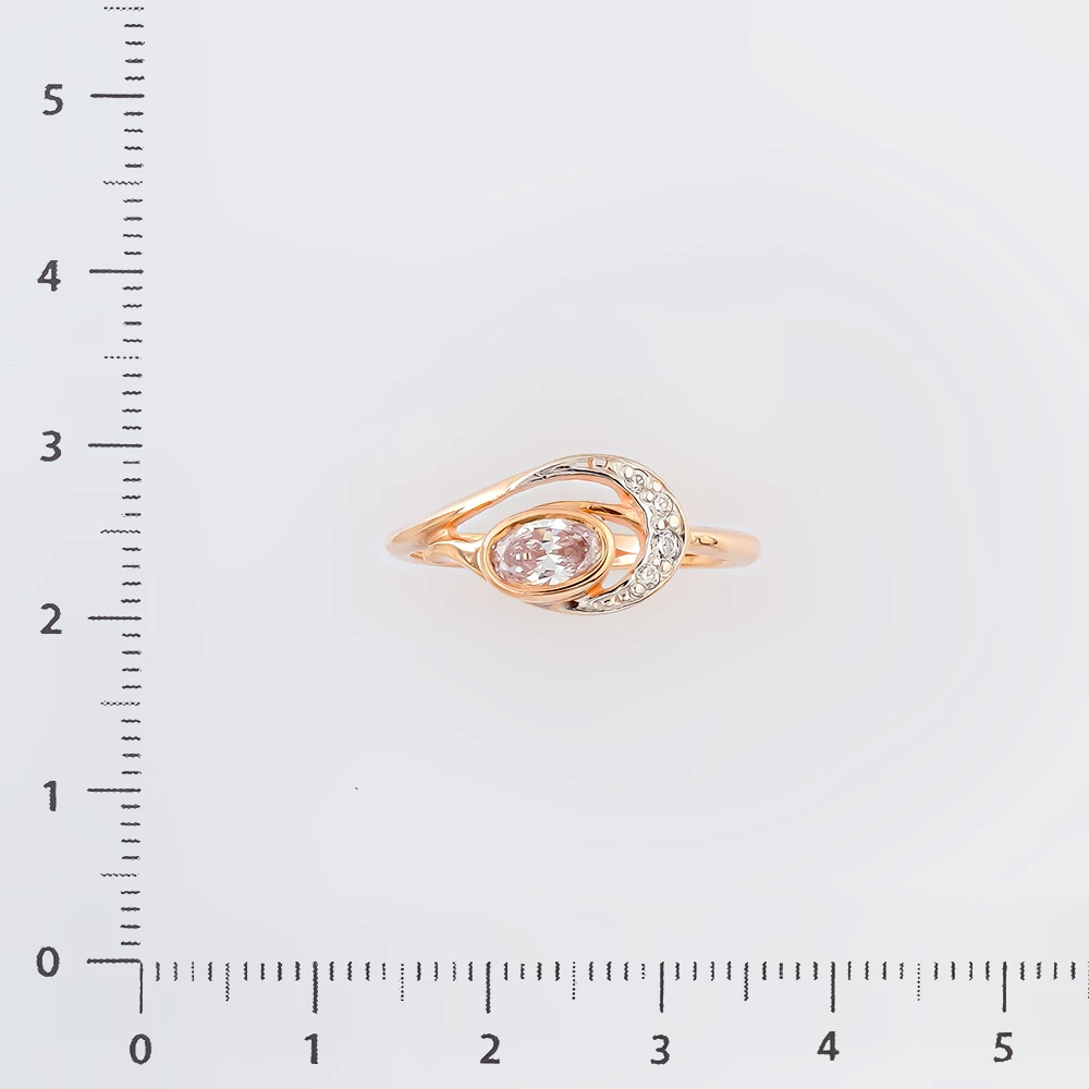 Кольцо с фианитом из красного золота 585 пробы Кольцо с фианитом из красного золота 585 пробы