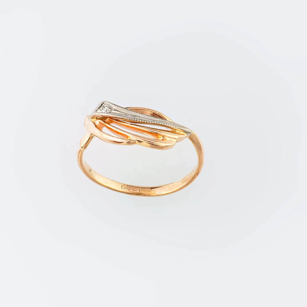 Кольцо с бриллиантом из красного золота 585 пробы