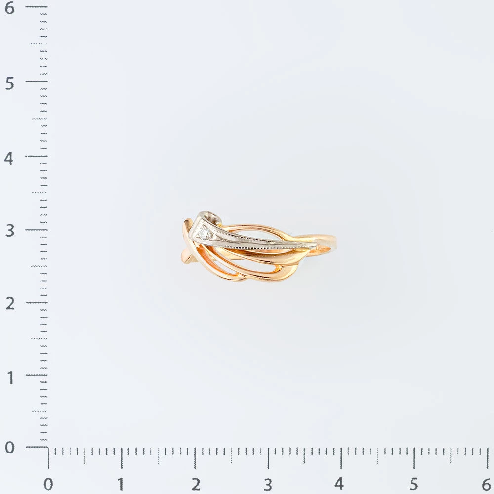 Кольцо с бриллиантом из красного золота 585 пробы