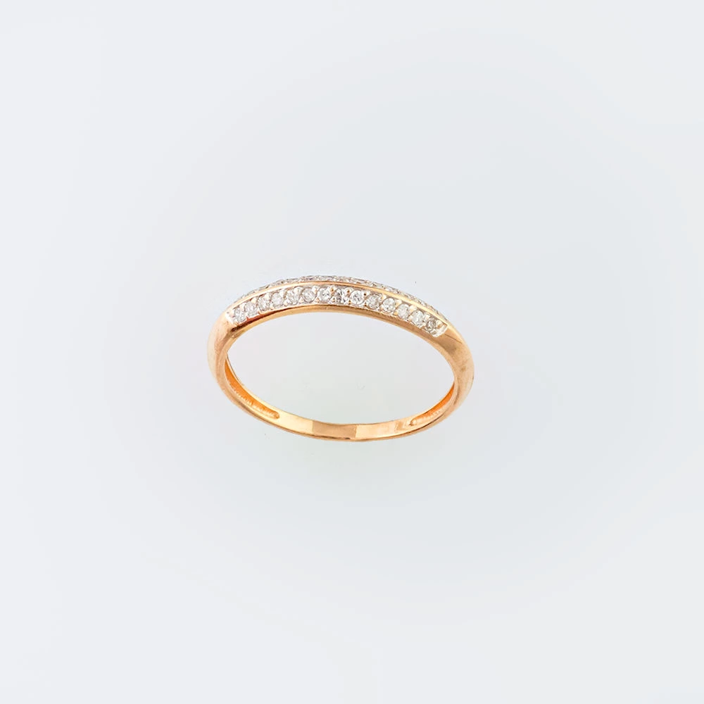 Кольцо с бриллиантом из красного золота 585 пробы