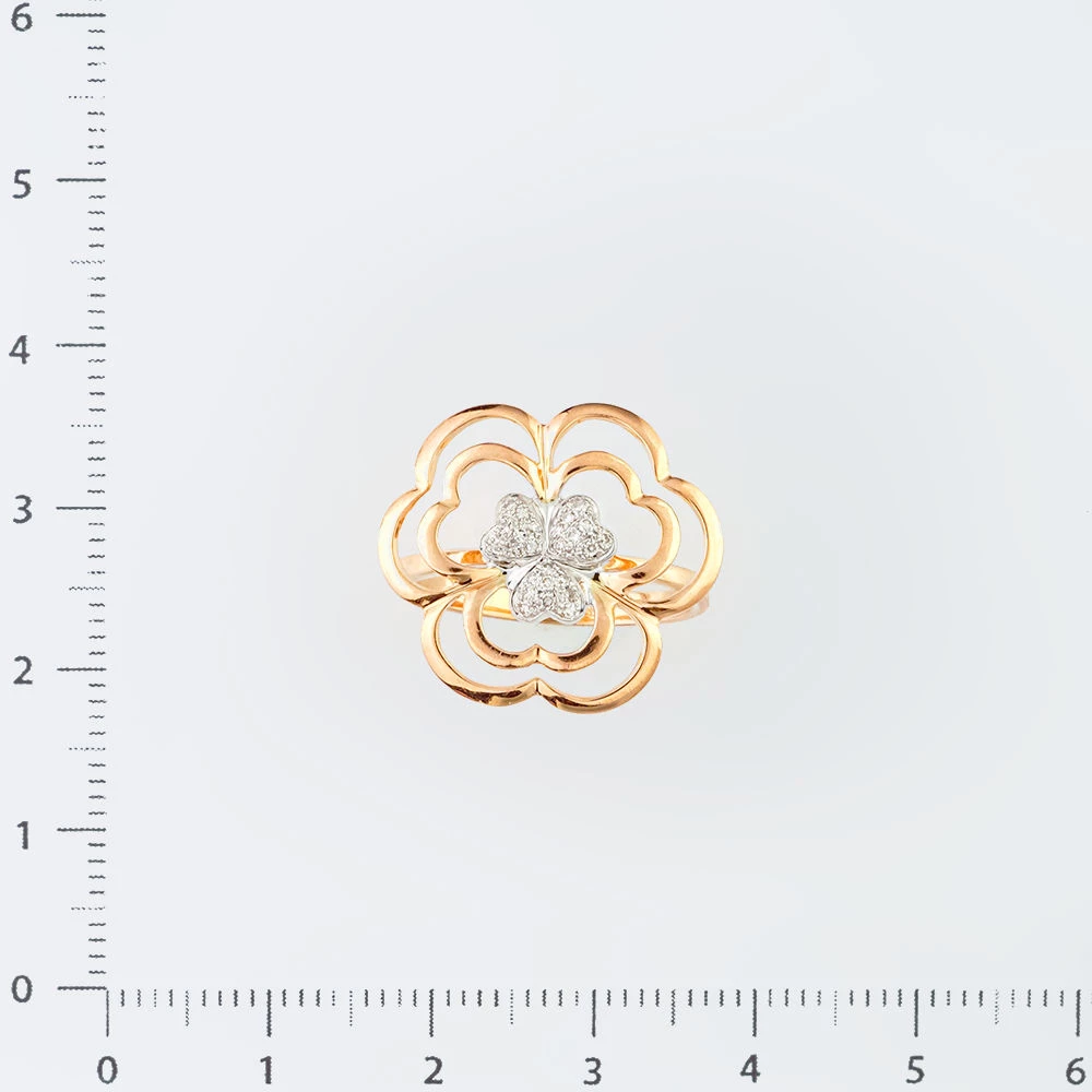 Кольцо с бриллиантом из красного золота 585 пробы