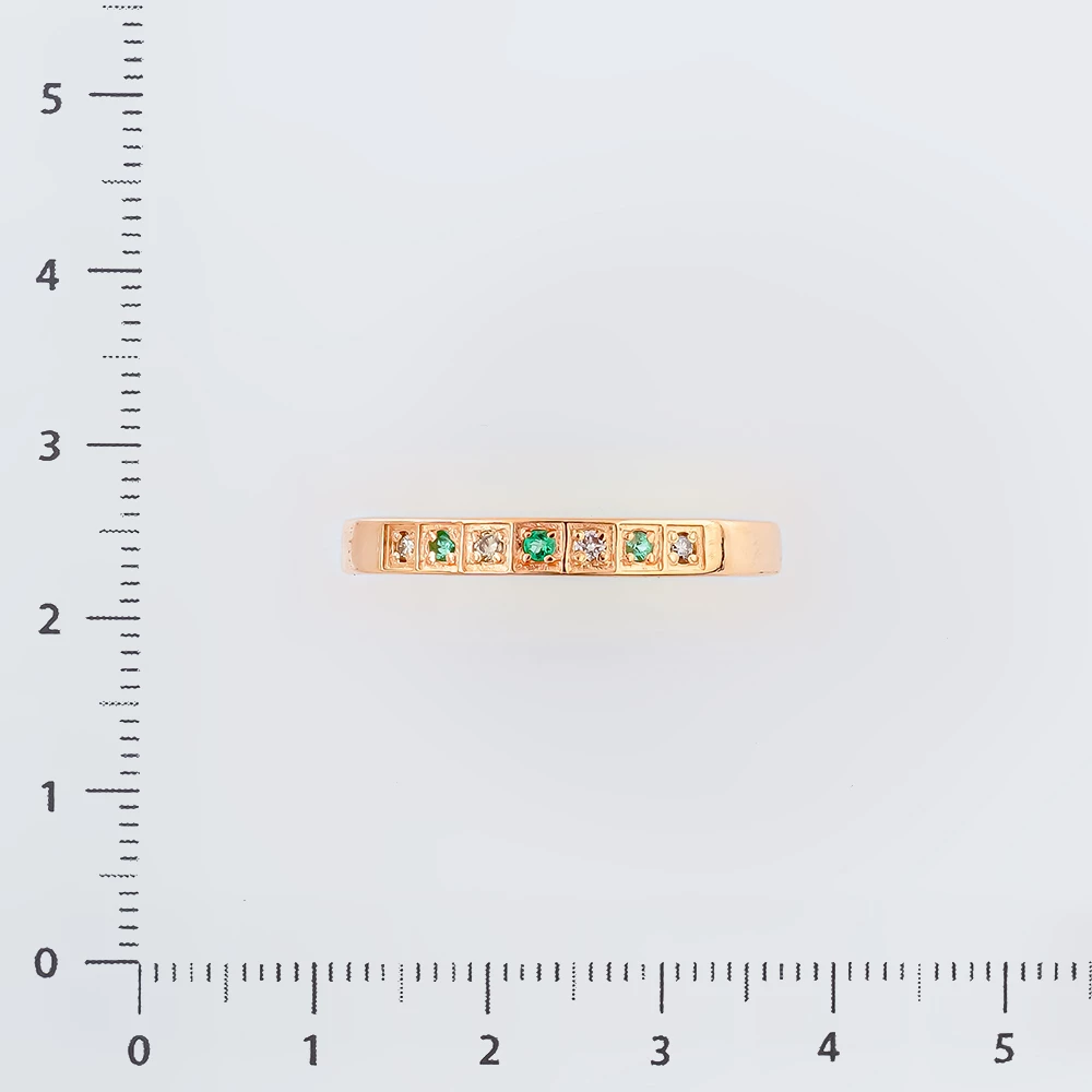 Кольцо с изумрудом из красного золота 585 пробы