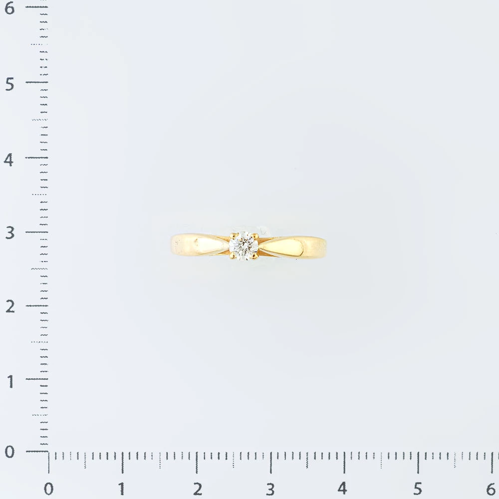 Кольцо с бриллиантом из желтого золота 585 пробы 2