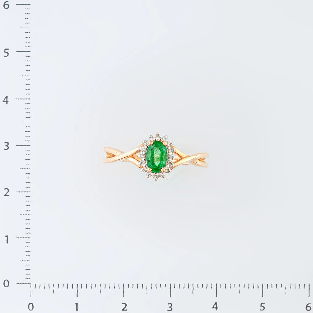 Кольцо с изумрудом из красного золота 585 пробы