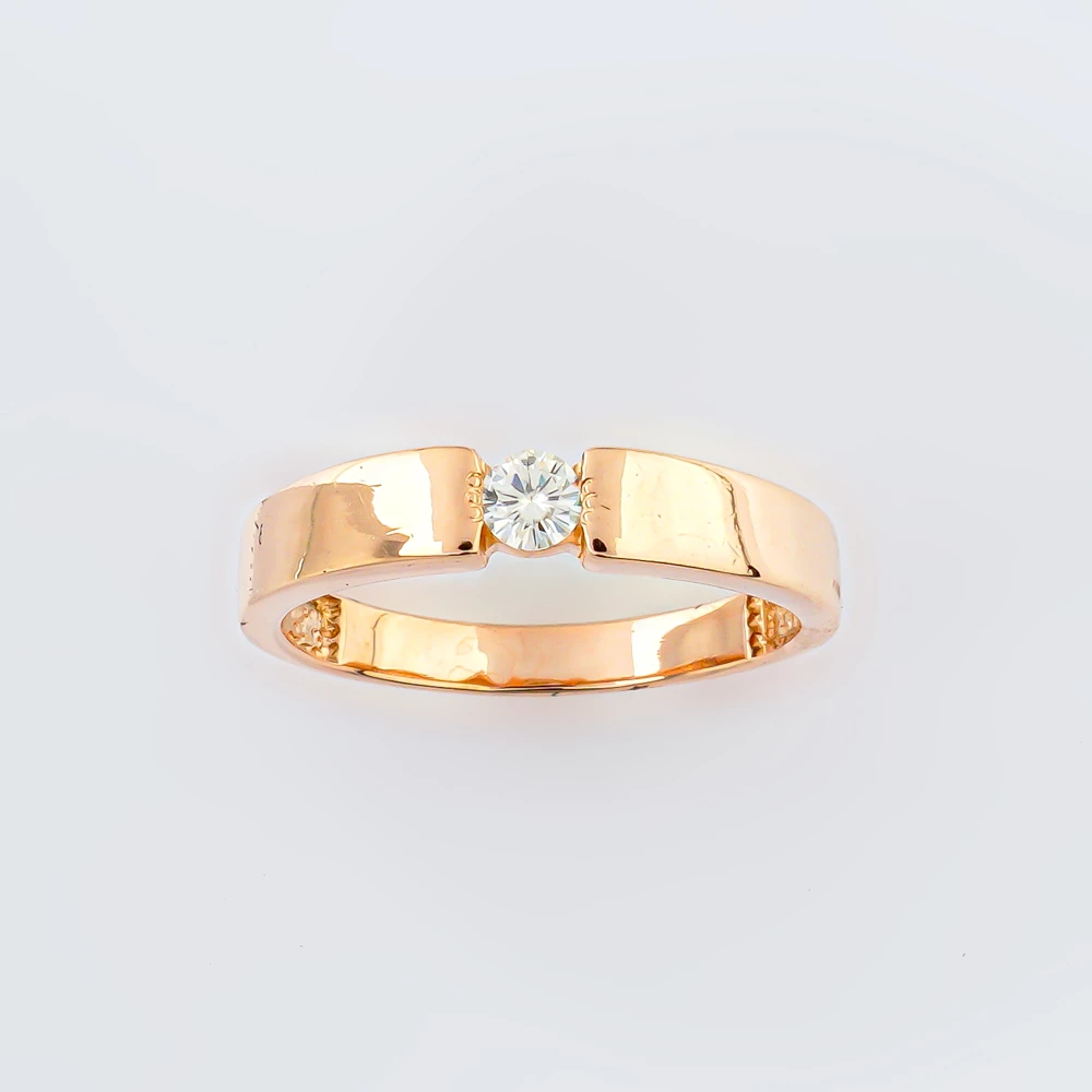 Кольцо с бриллиантом из красного золота 585 пробы