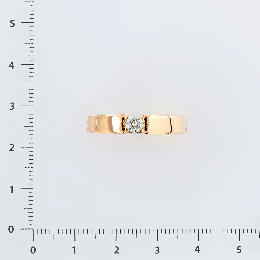 Кольцо с бриллиантом из красного золота 585 пробы