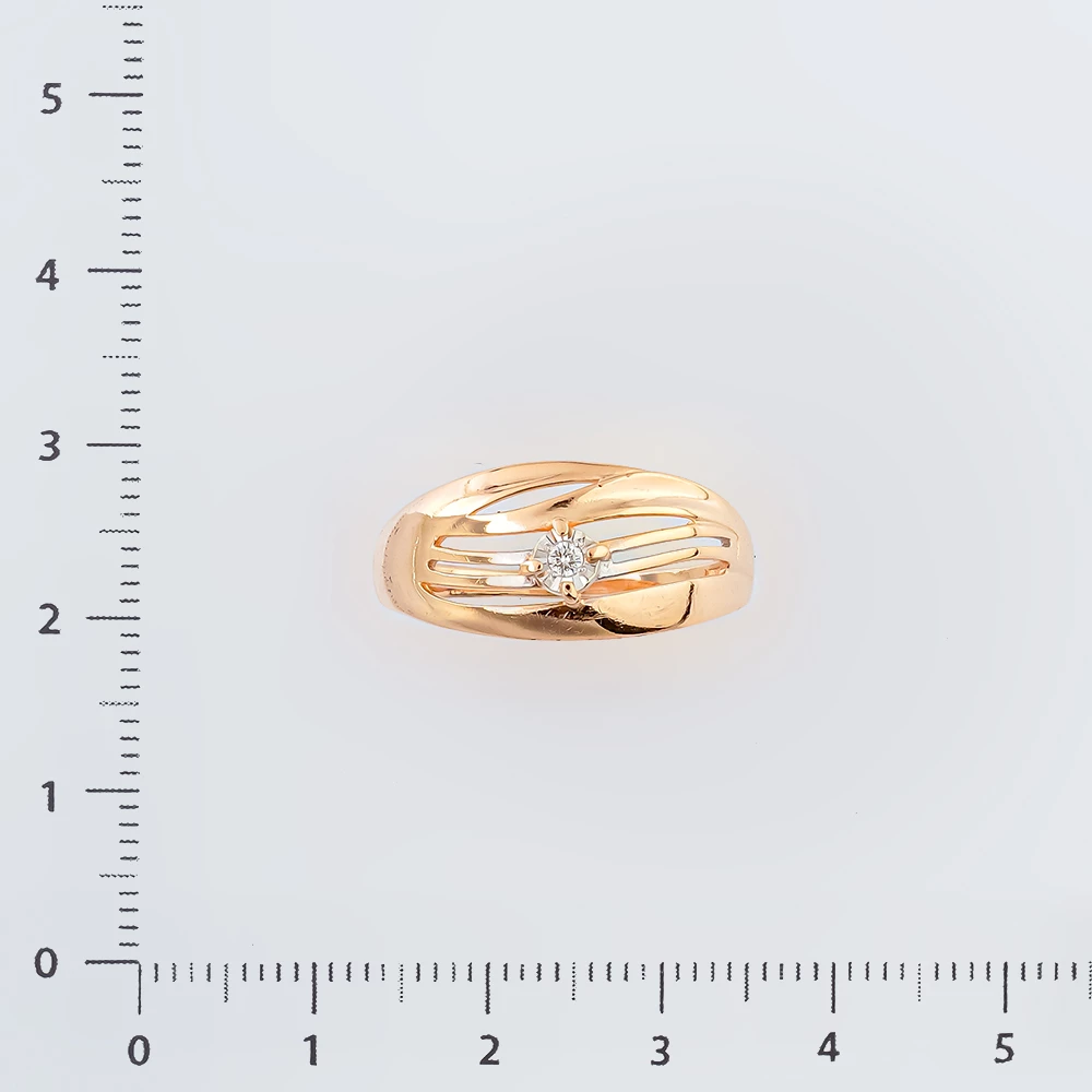 Кольцо с бриллиантом из красного золота 585 пробы