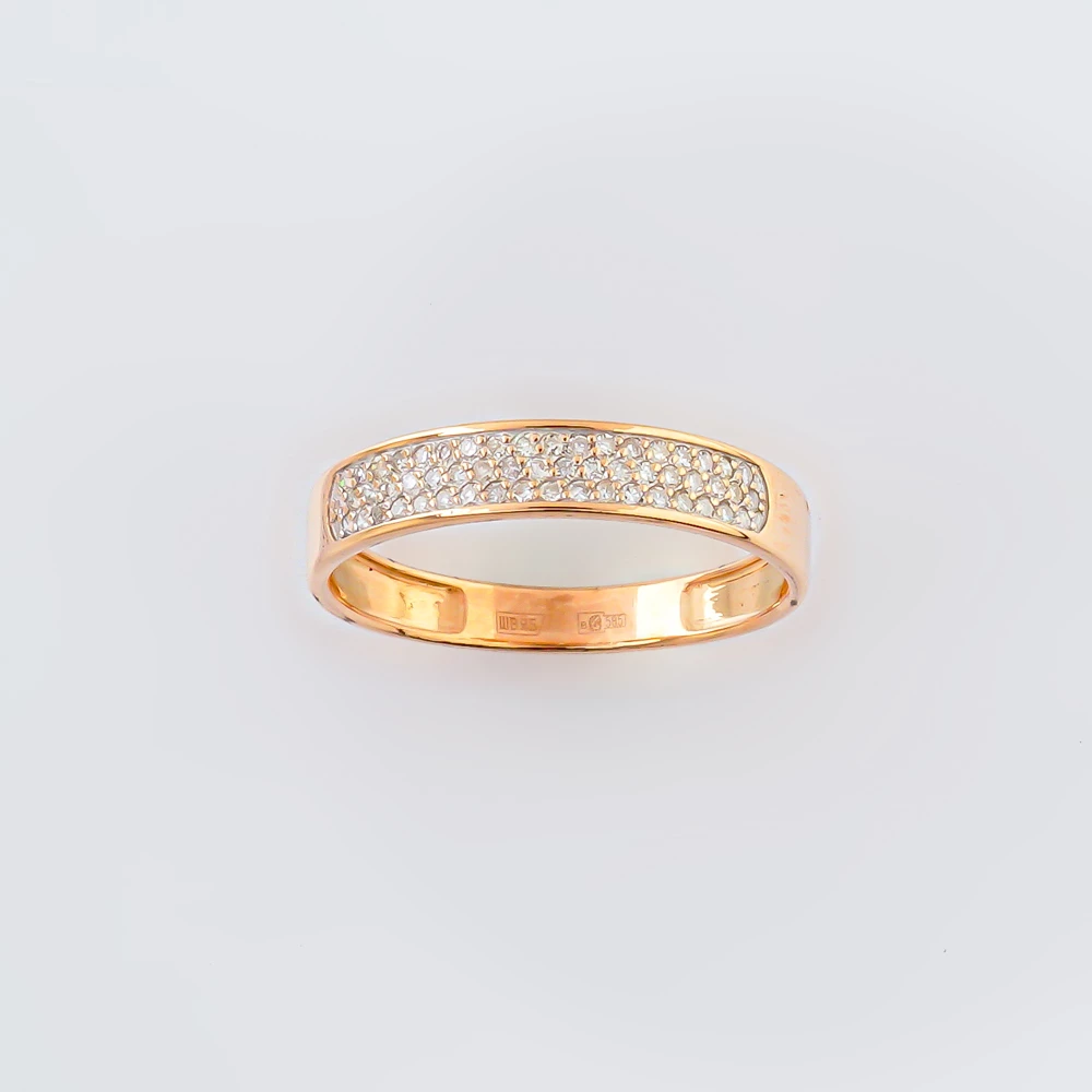 Кольцо с бриллиантом из красного золота 585 пробы