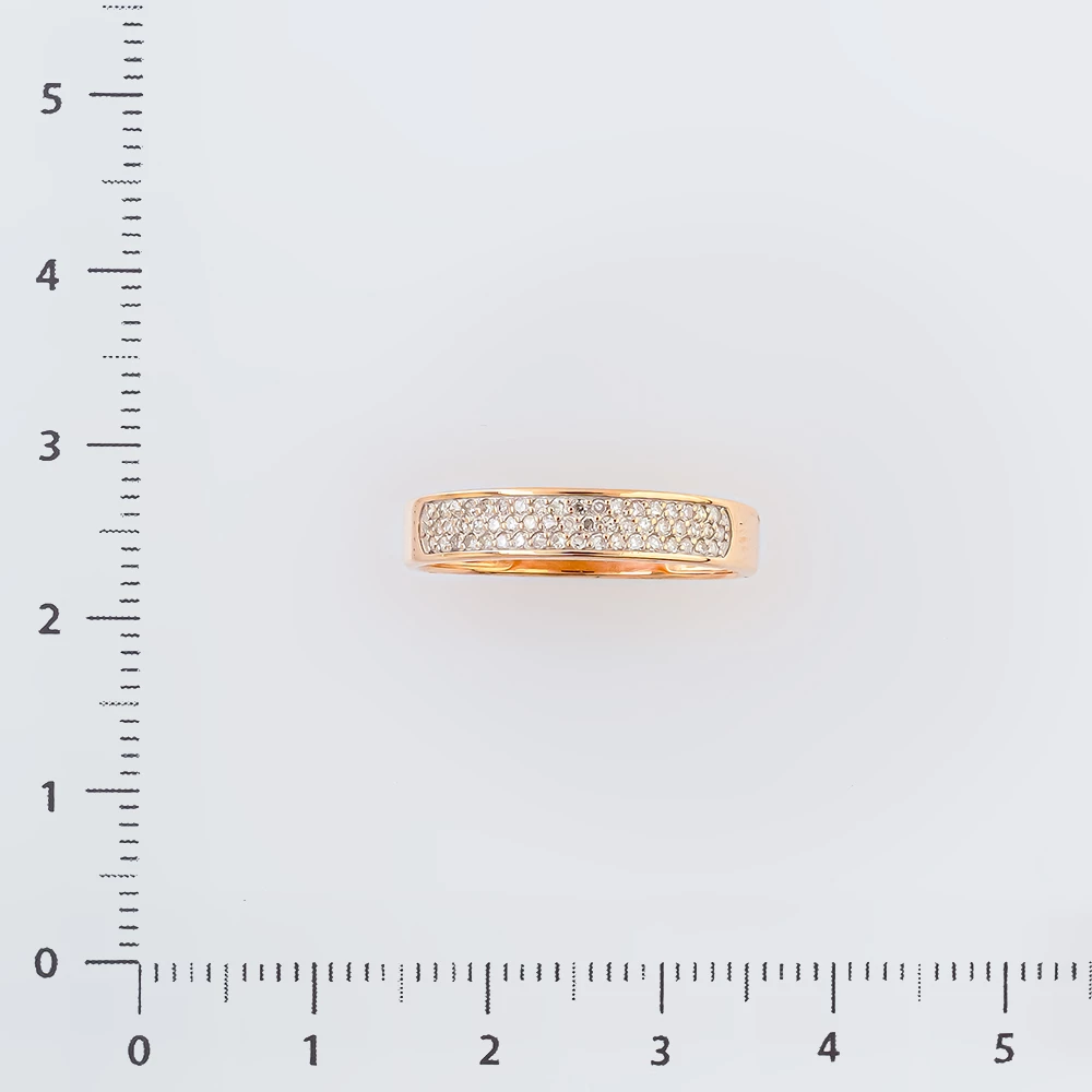 Кольцо с бриллиантом из красного золота 585 пробы