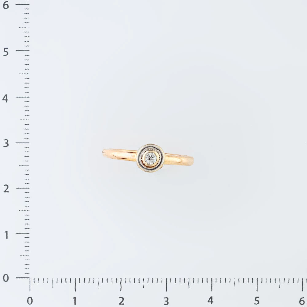 Кольцо с бриллиантом из красного золота 585 пробы