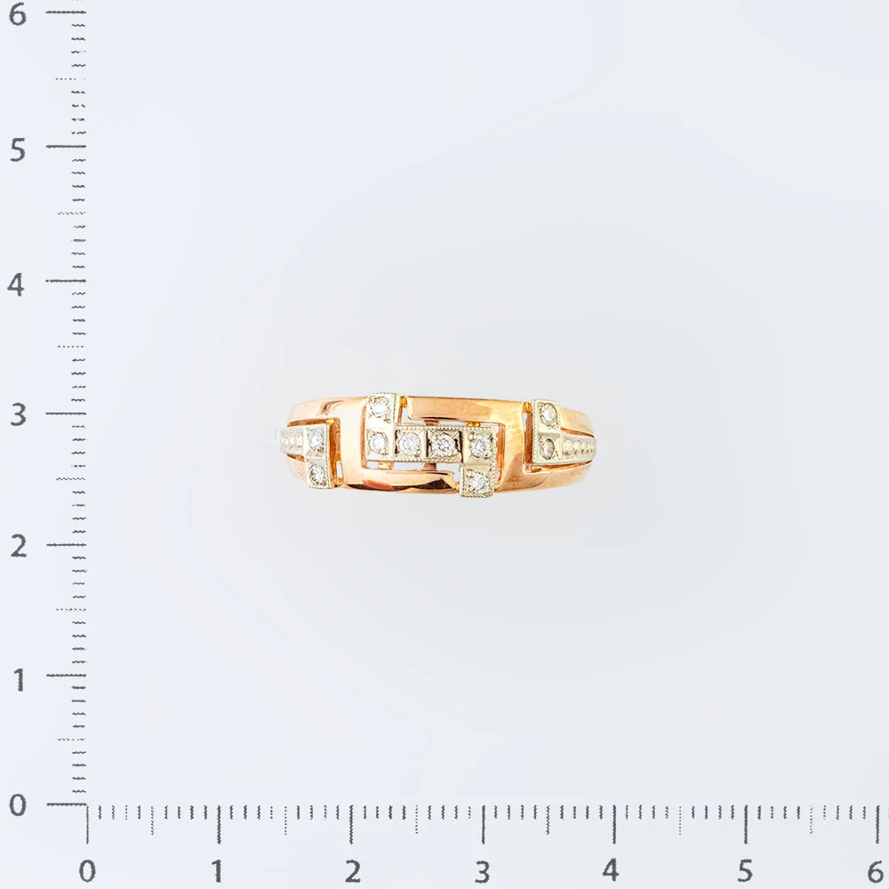 Кольцо с бриллиантом из красного золота 585 пробы