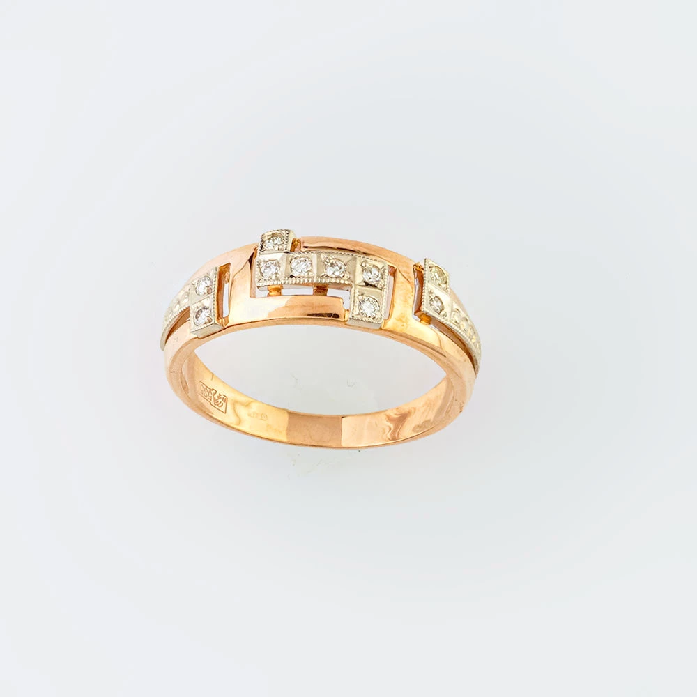 Кольцо с бриллиантом из красного золота 585 пробы