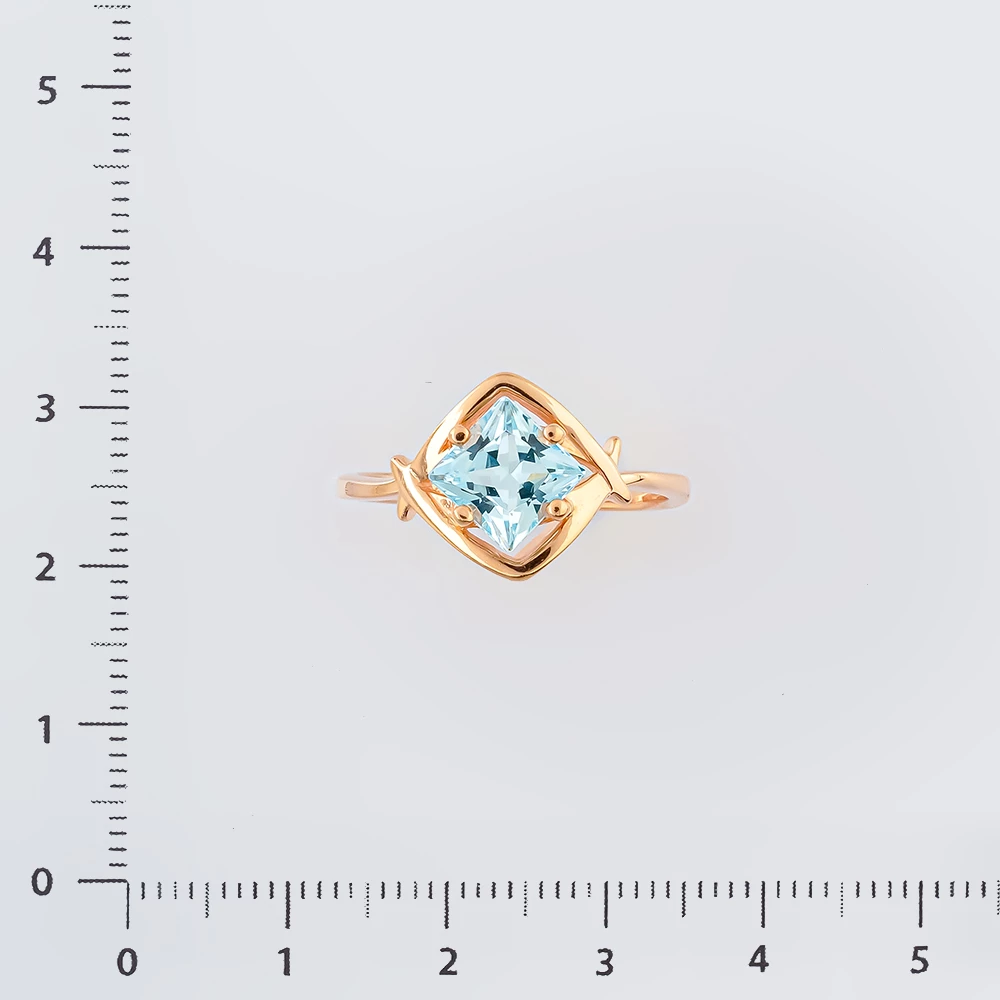 Кольцо с топазом из красного золота 585 пробы Кольцо с топазом из красного золота 585 пробы