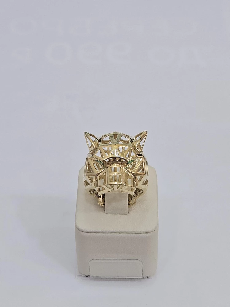 Кольцо с фианитом из желтого золота 585 пробы