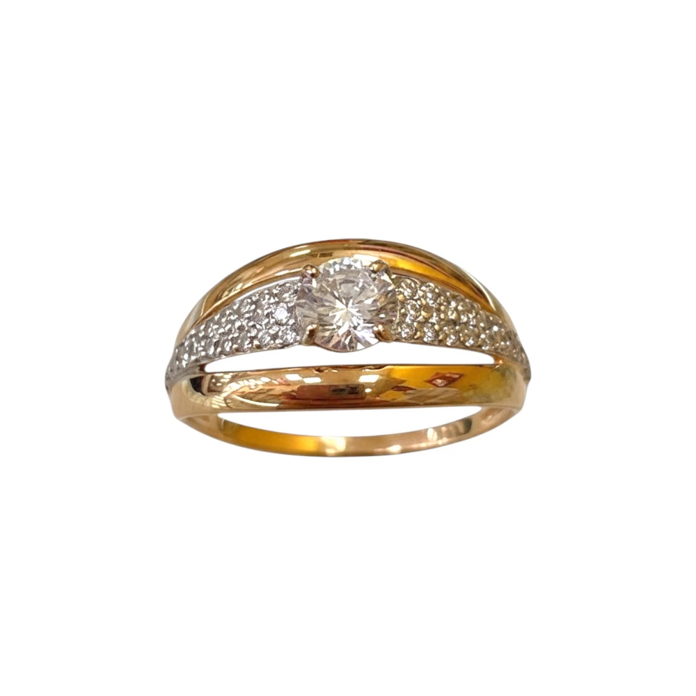 Кольцо с фианитом из красного золота 585 пробы Кольцо с фианитом из красного золота 585 пробы