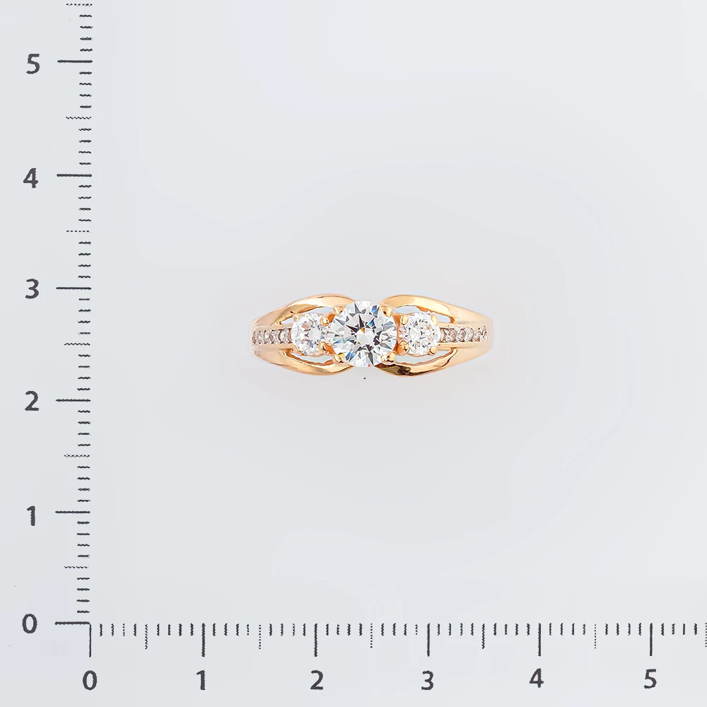 Кольцо с фианитом из красного золота 585 пробы Кольцо с фианитом из красного золота 585 пробы