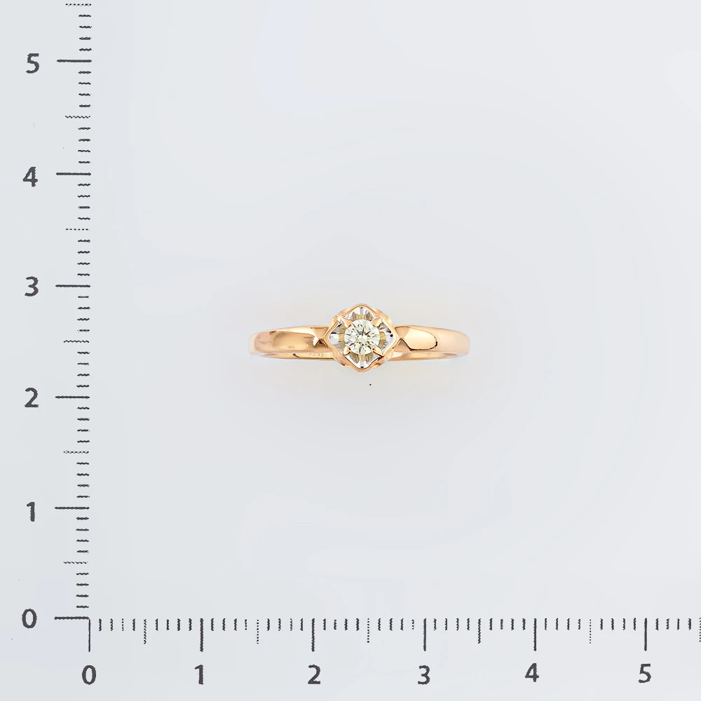 Кольцо с бриллиантом из красного золота 585 пробы