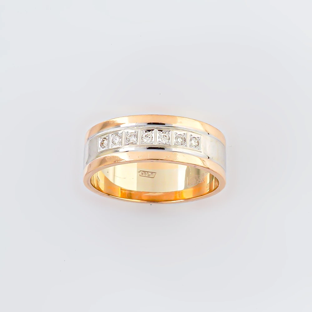 Кольцо с бриллиантом из красного золота 585 пробы