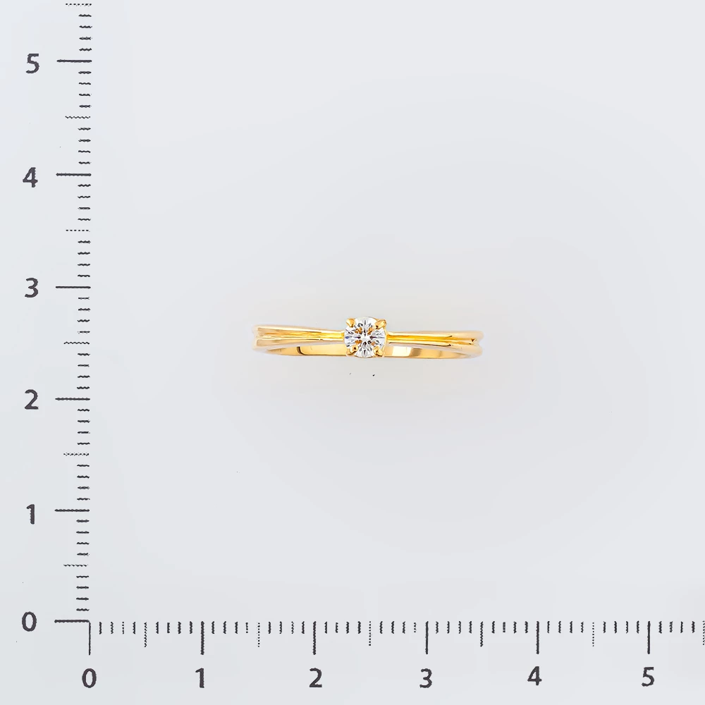 Кольцо с бриллиантом из желтого золота 750 пробы