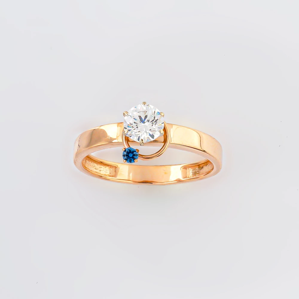 Кольцо с фианитом из красного золота 585 пробы Кольцо с фианитом из красного золота 585 пробы