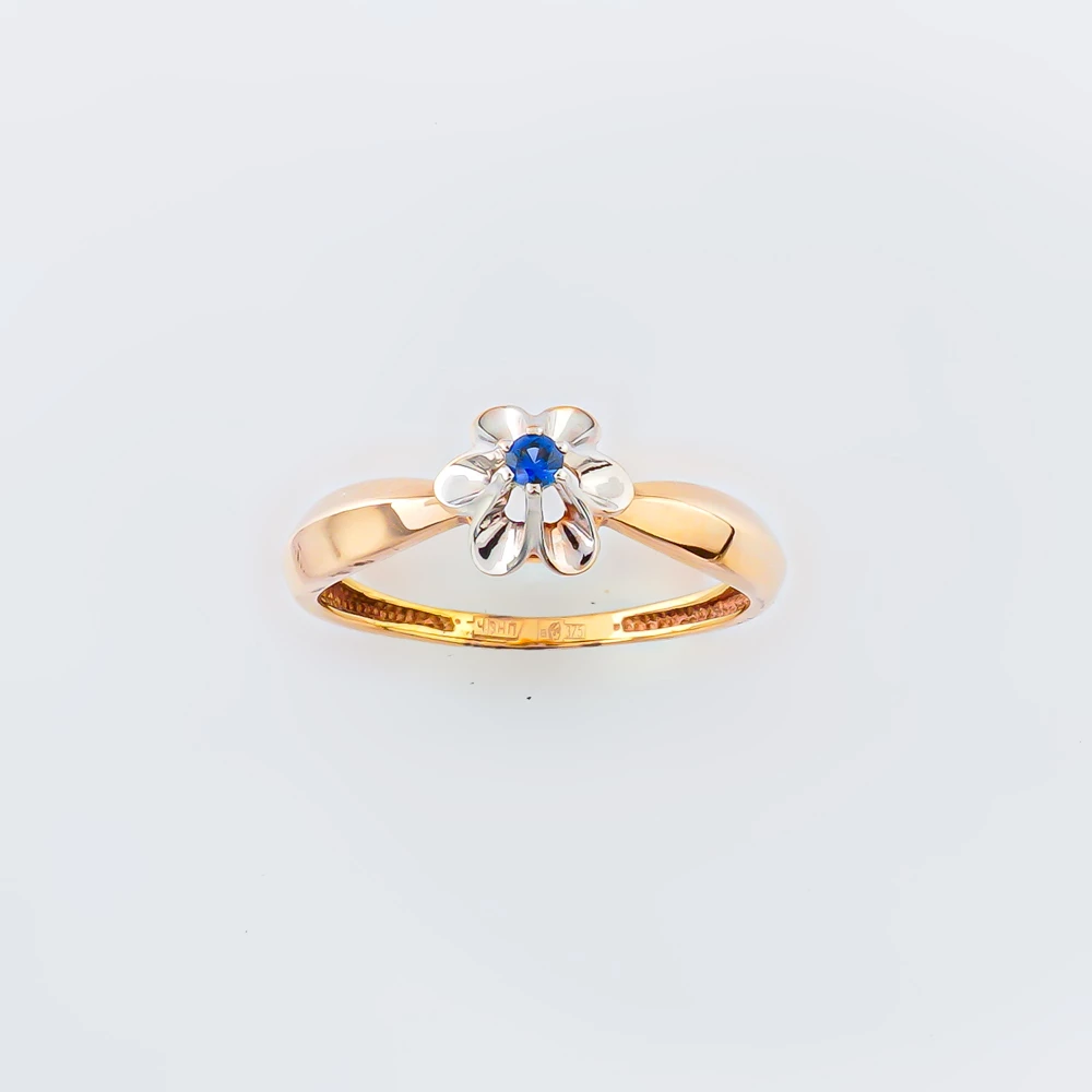 Кольцо с сапфиром из красного золота 375 пробы Кольцо с сапфиром из красного золота 375 пробы