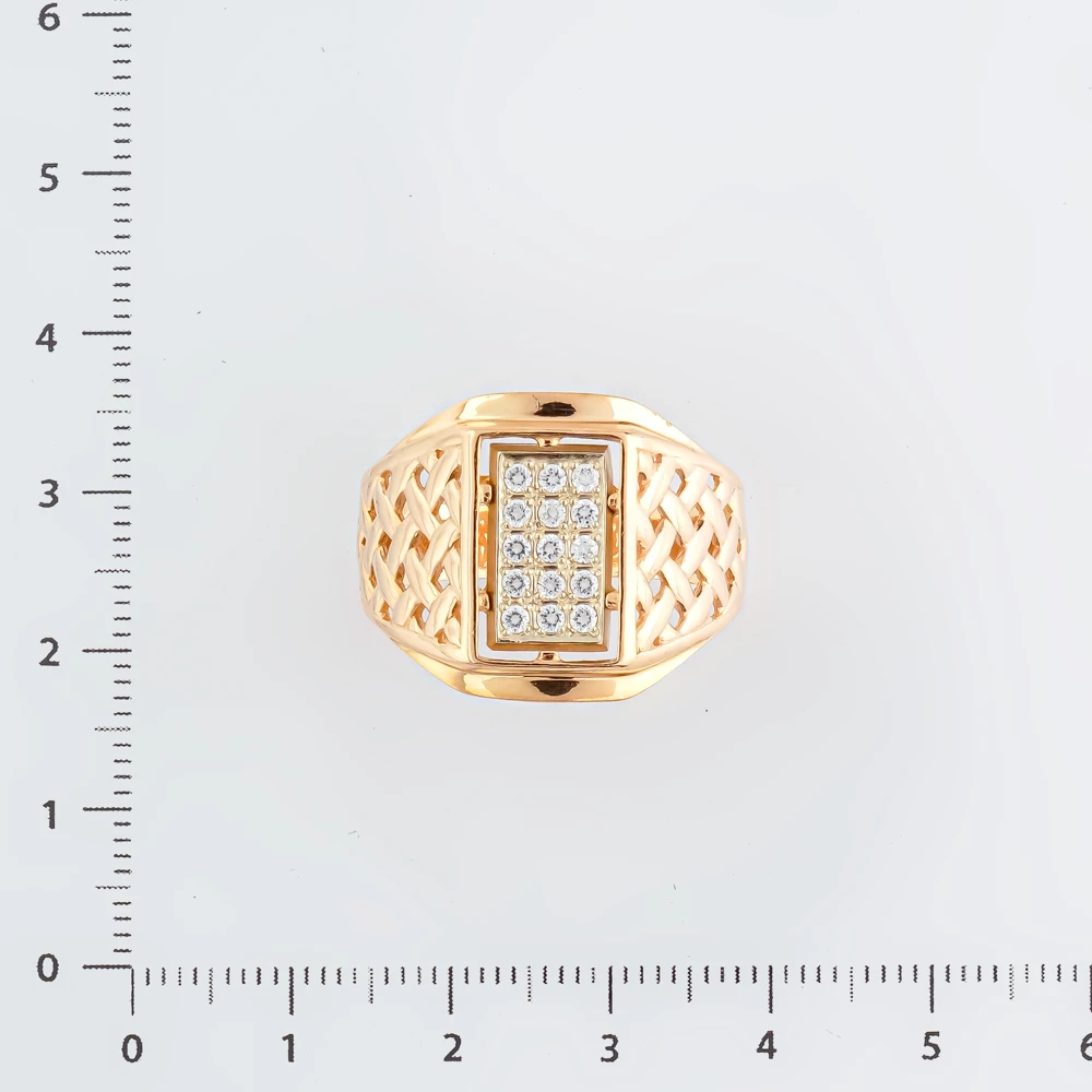 Кольцо с фианитом из красного золота 585 пробы Кольцо с фианитом из красного золота 585 пробы