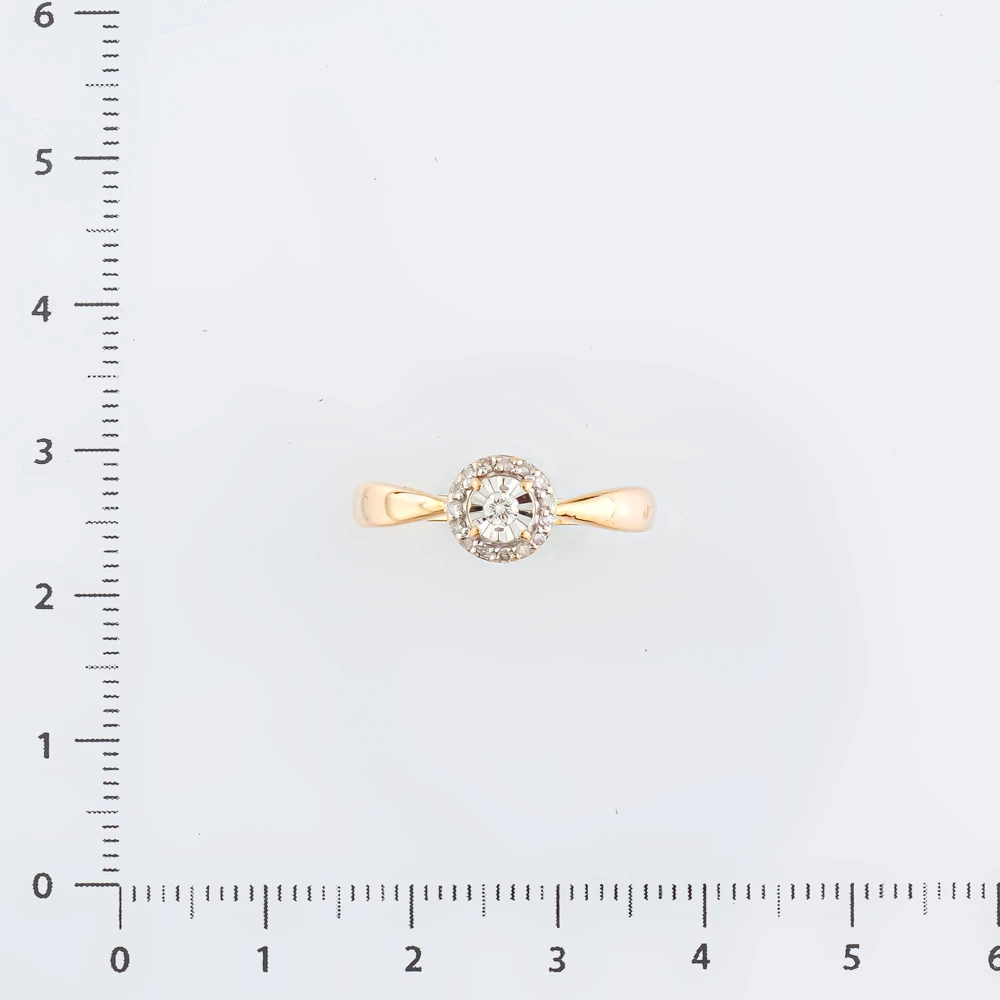 Кольцо с бриллиантом из красного золота 585 пробы