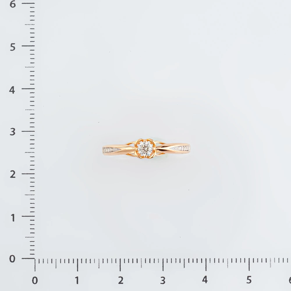 Кольцо с бриллиантом из красного золота 585 пробы