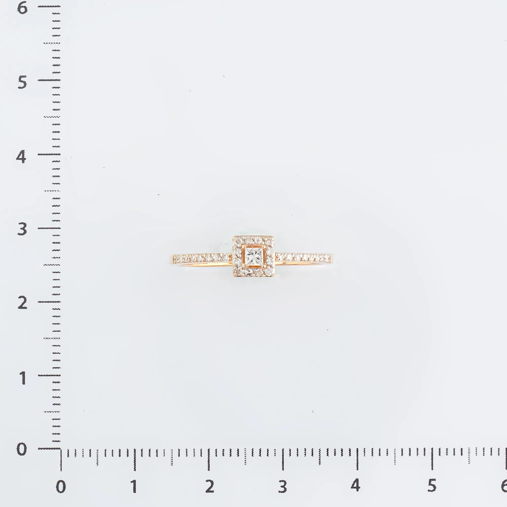 Кольцо с бриллиантом из красного золота 585 пробы