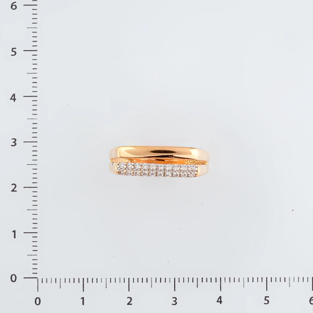 Кольцо с фианитом из красного золота 585 пробы Кольцо с фианитом из красного золота 585 пробы