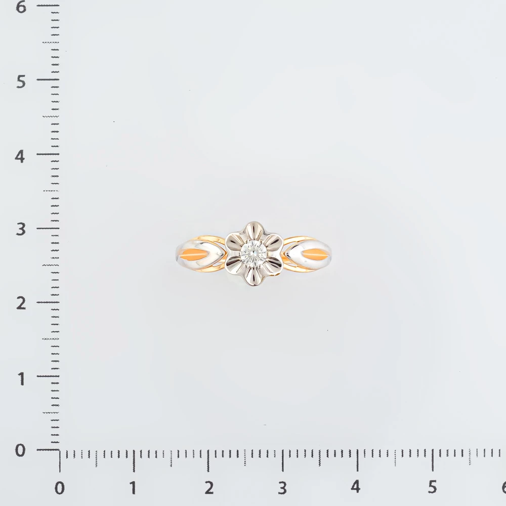 Кольцо с бриллиантом из красного золота 585 пробы