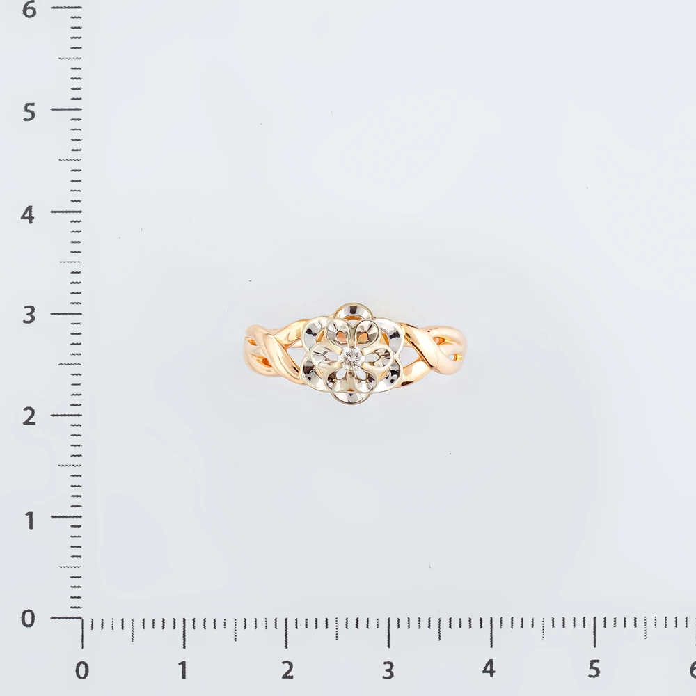 Кольцо с бриллиантом из красного золота 585 пробы