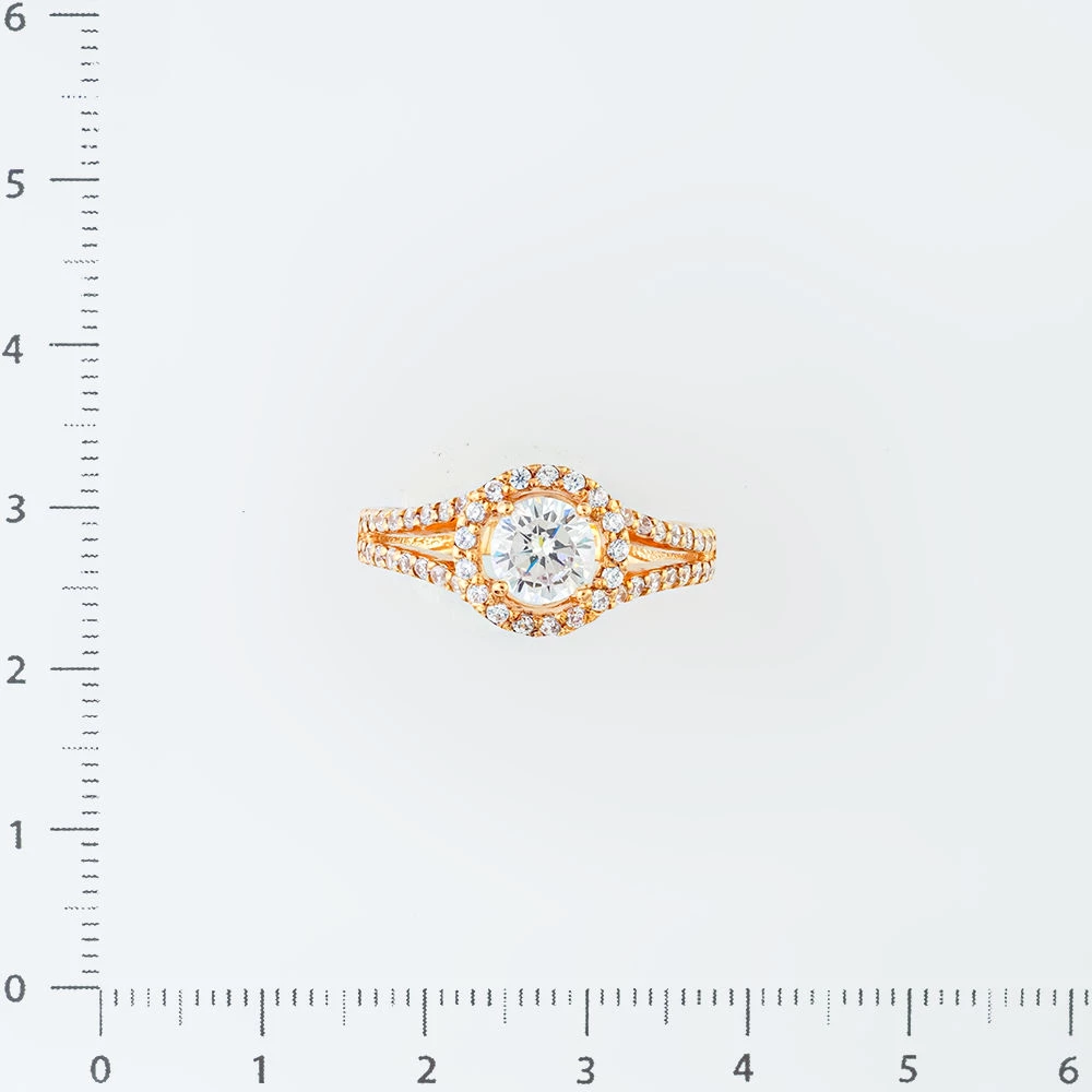 Кольцо с фианитом из красного золота 585 пробы Кольцо с фианитом из красного золота 585 пробы