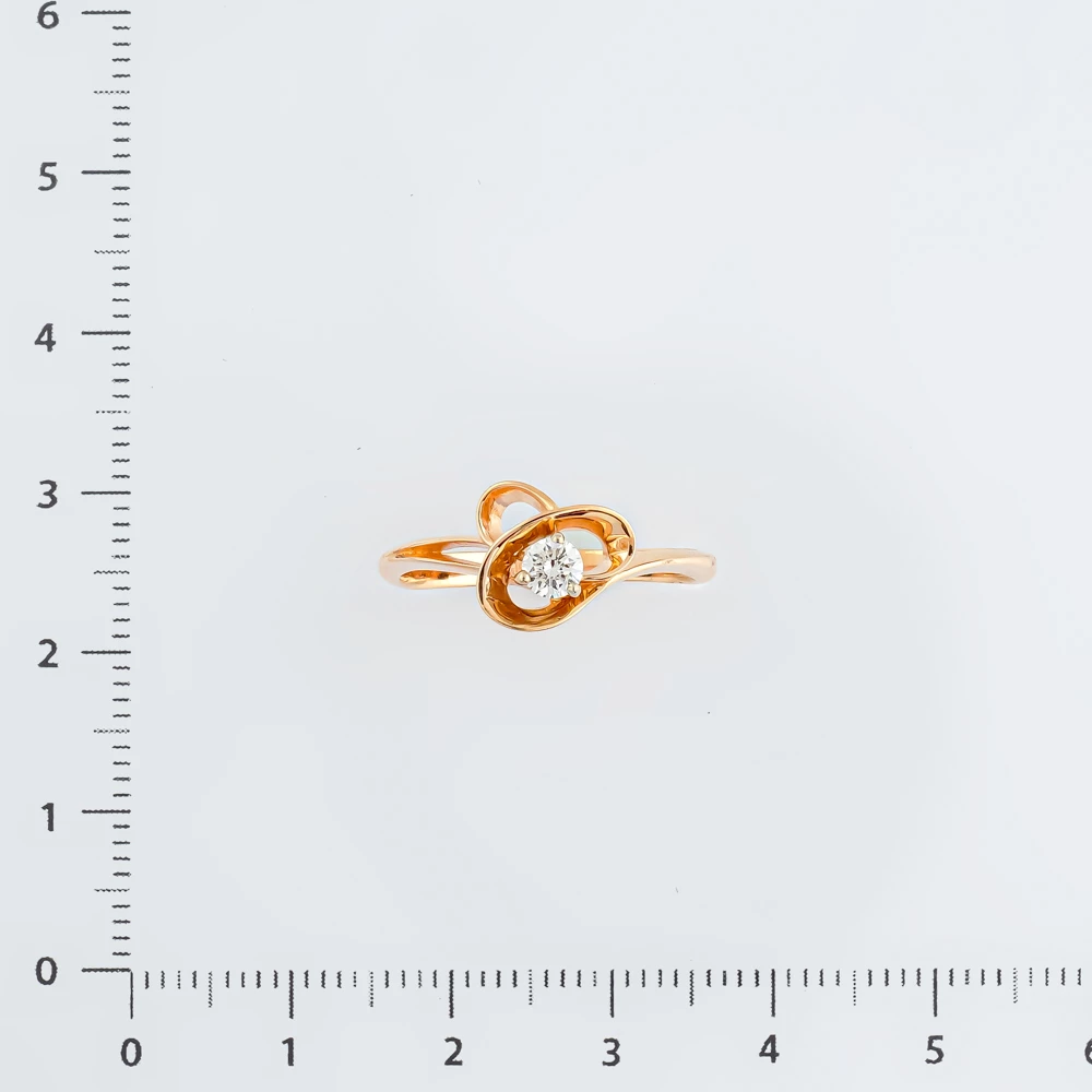 Кольцо с бриллиантом из красного золота 585 пробы