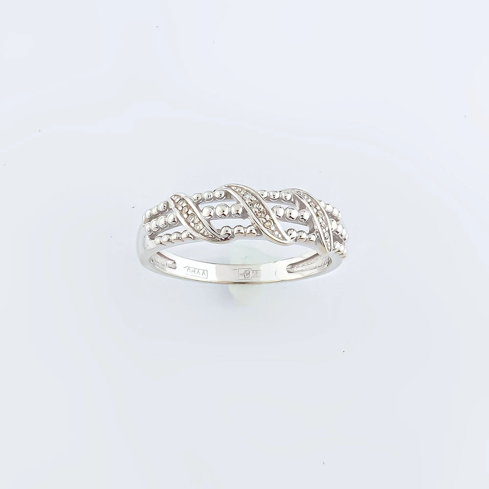 Кольцо с бриллиантом из белого золота 585 пробы