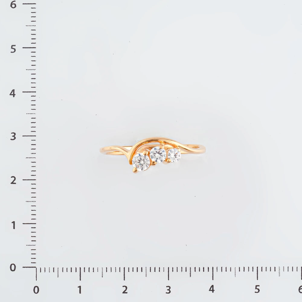 Кольцо с фианитом из красного золота 585 пробы Кольцо с фианитом из красного золота 585 пробы