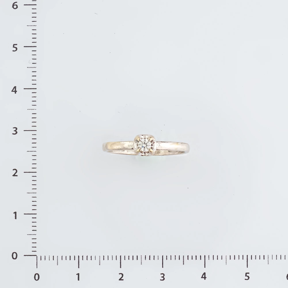 Кольцо с бриллиантом из белого золота 585 пробы