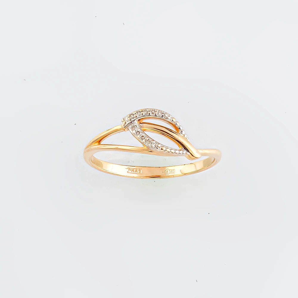 Кольцо с бриллиантом из красного золота 585 пробы